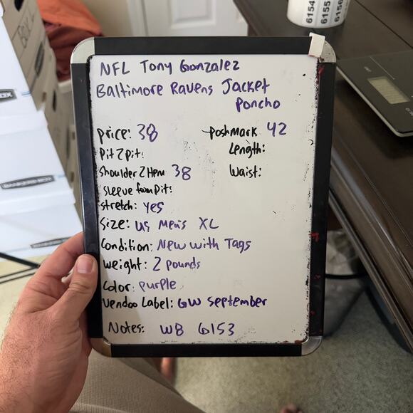 NFL Tony Gonzalez Baltimore Ravens Jacket Poncho US Men's XL - Picture 11 of 11